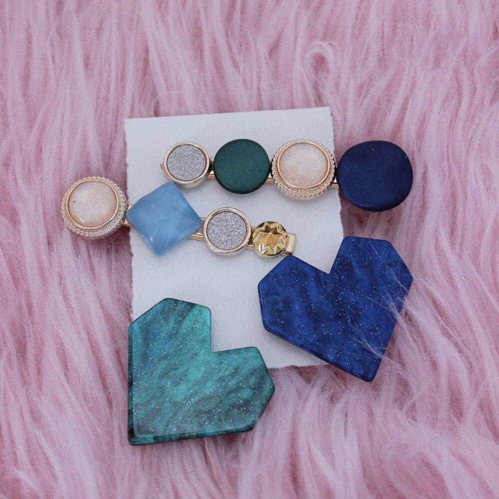 Blue Galaxy Hair Clip